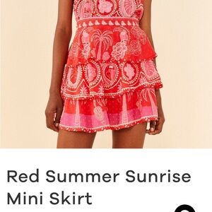 Farm Rio Tiered Tropical Mini Skirt Med